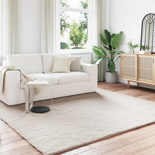 vidaXL Anti-Slip Faux Rabbit Fur Rug OLITE Beige 240 x 240 cm