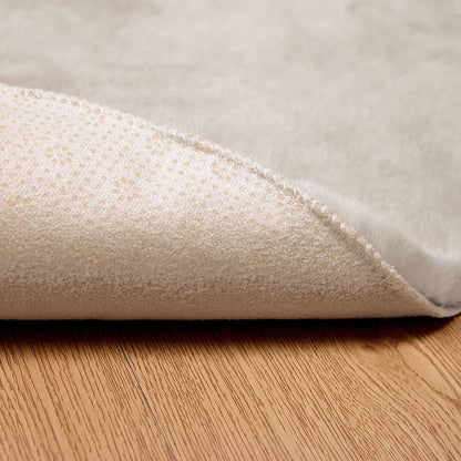 vidaXL Anti-Slip Faux Rabbit Fur Rug OLITE Beige Ø 80 cm Polyester