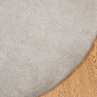 vidaXL Anti-Slip Faux Rabbit Fur Rug OLITE Beige Ø 120 cm Polyester