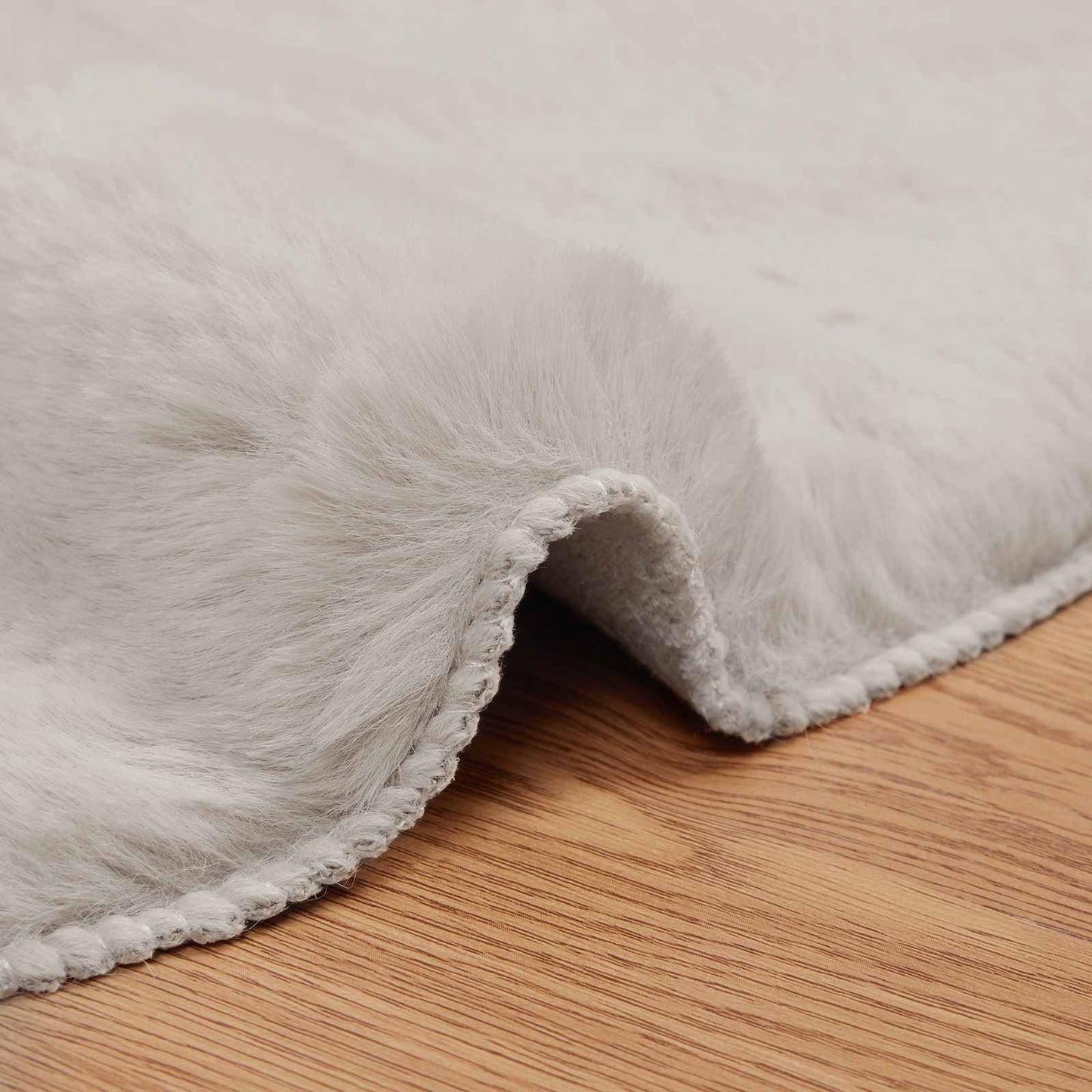 vidaXL Anti-Slip Faux Rabbit Fur Rug OLITE Beige 80 x 120 cm Polyester