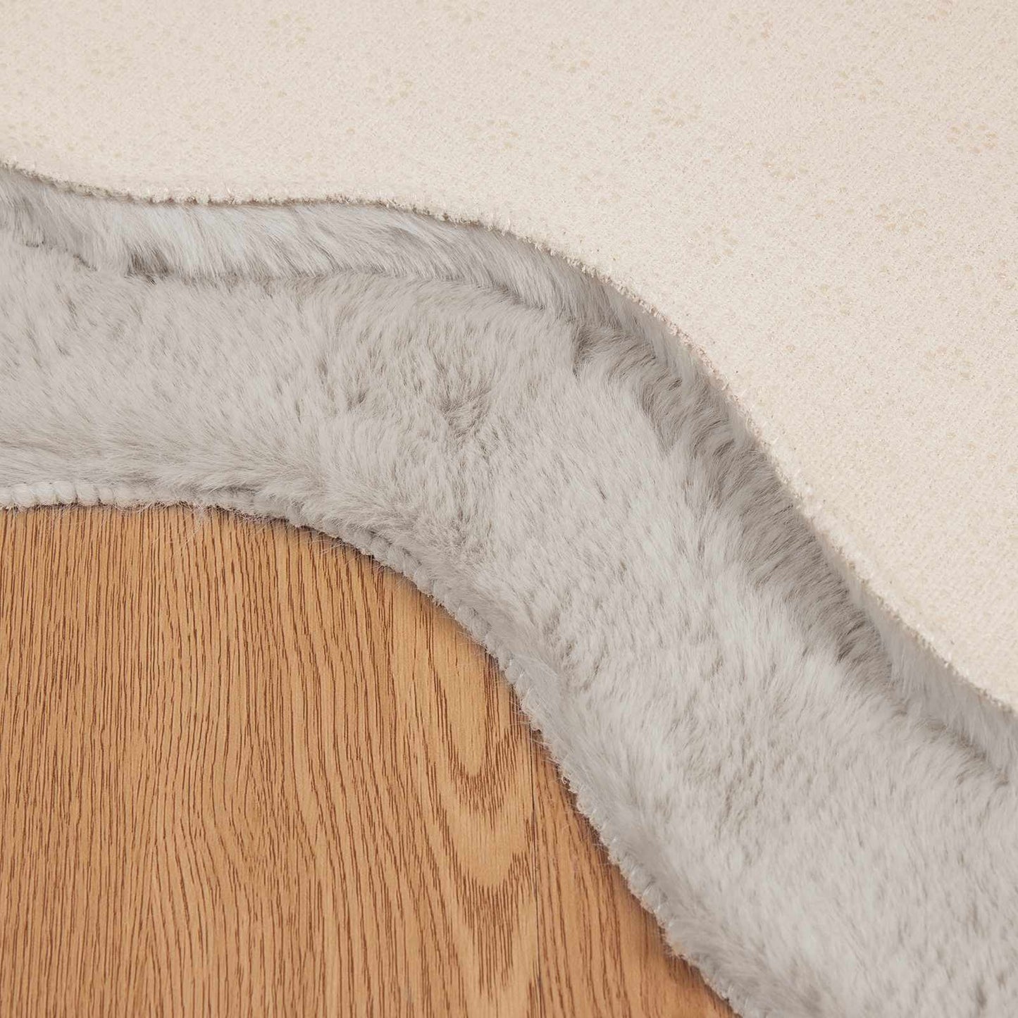 vidaXL Anti-Slip Faux Rabbit Fur Rug OLITE Beige 80 x 120 cm Polyester