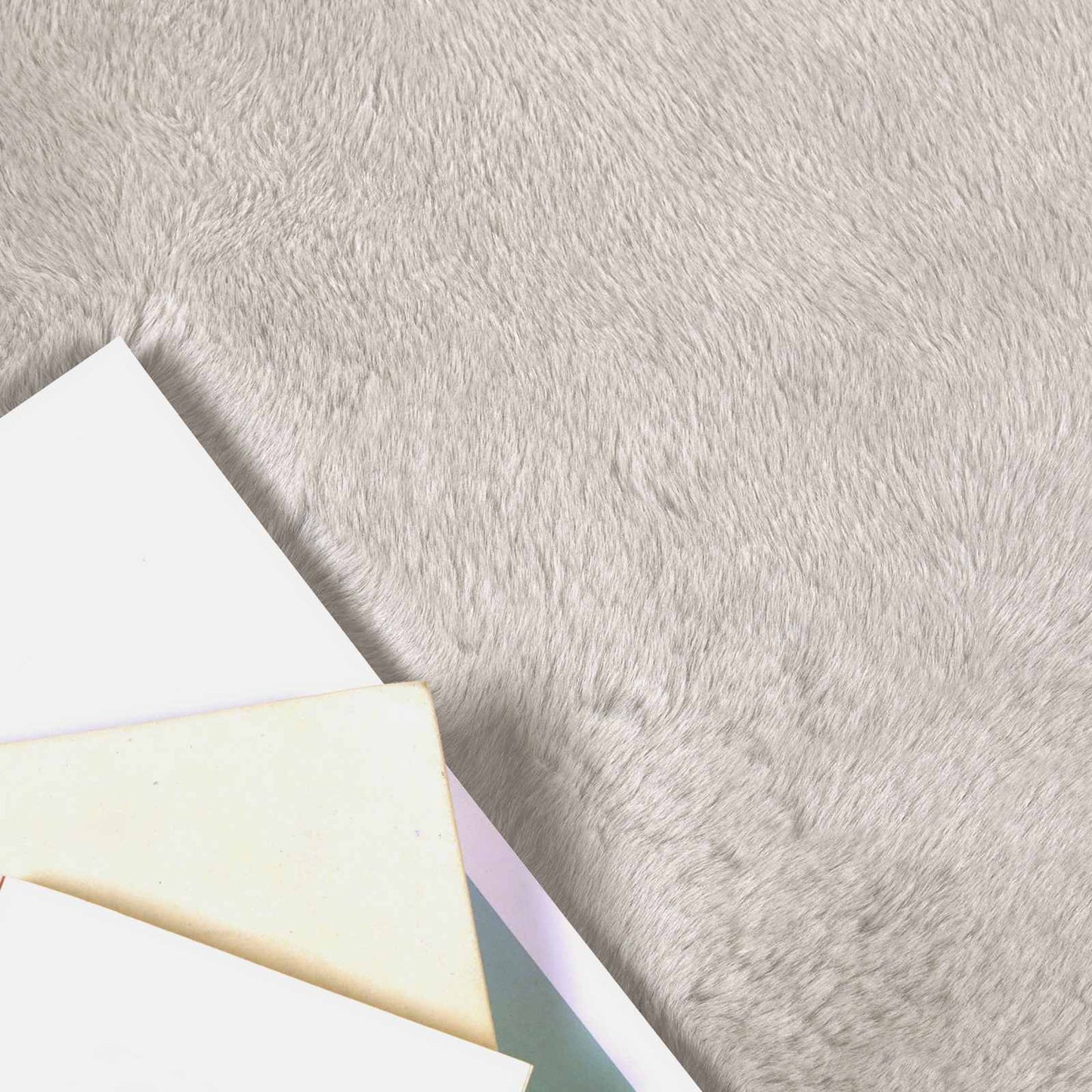 vidaXL Anti-Slip Faux Rabbit Fur Rug OLITE Beige 80 x 120 cm Polyester