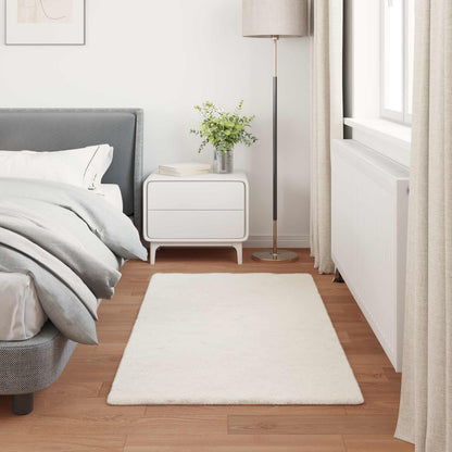 vidaXL Anti-Slip Faux Rabbit Fur Rug OLITE Cream 60 x 110 cm Polyester