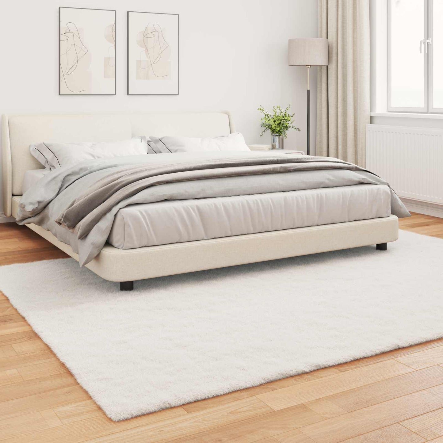 vidaXL Anti-Slip Faux Rabbit Fur Rug OLITE Cream 200 x 280 cm