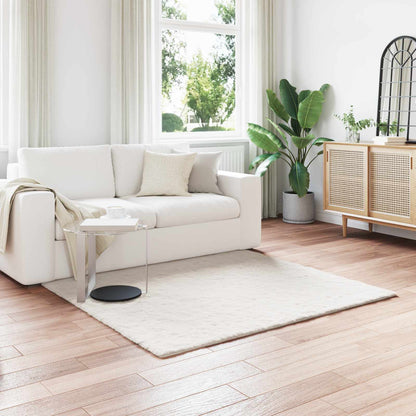 vidaXL Anti-Slip Faux Rabbit Fur Rug OLITE Cream 160 x 160 cm