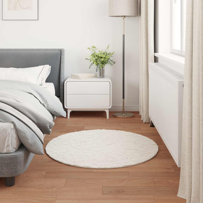vidaXL Anti-Slip Faux Rabbit Fur Rug OLITE Cream Ø 120 cm Polyester