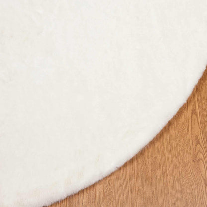 vidaXL Anti-Slip Faux Rabbit Fur Rug OLITE Cream Ø 160 cm Polyester
