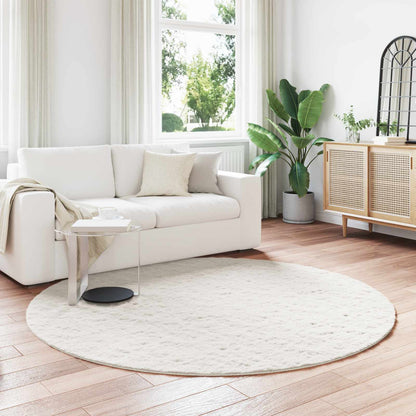 vidaXL Anti-Slip Faux Rabbit Fur Rug OLITE Cream Ø 200 cm Polyester