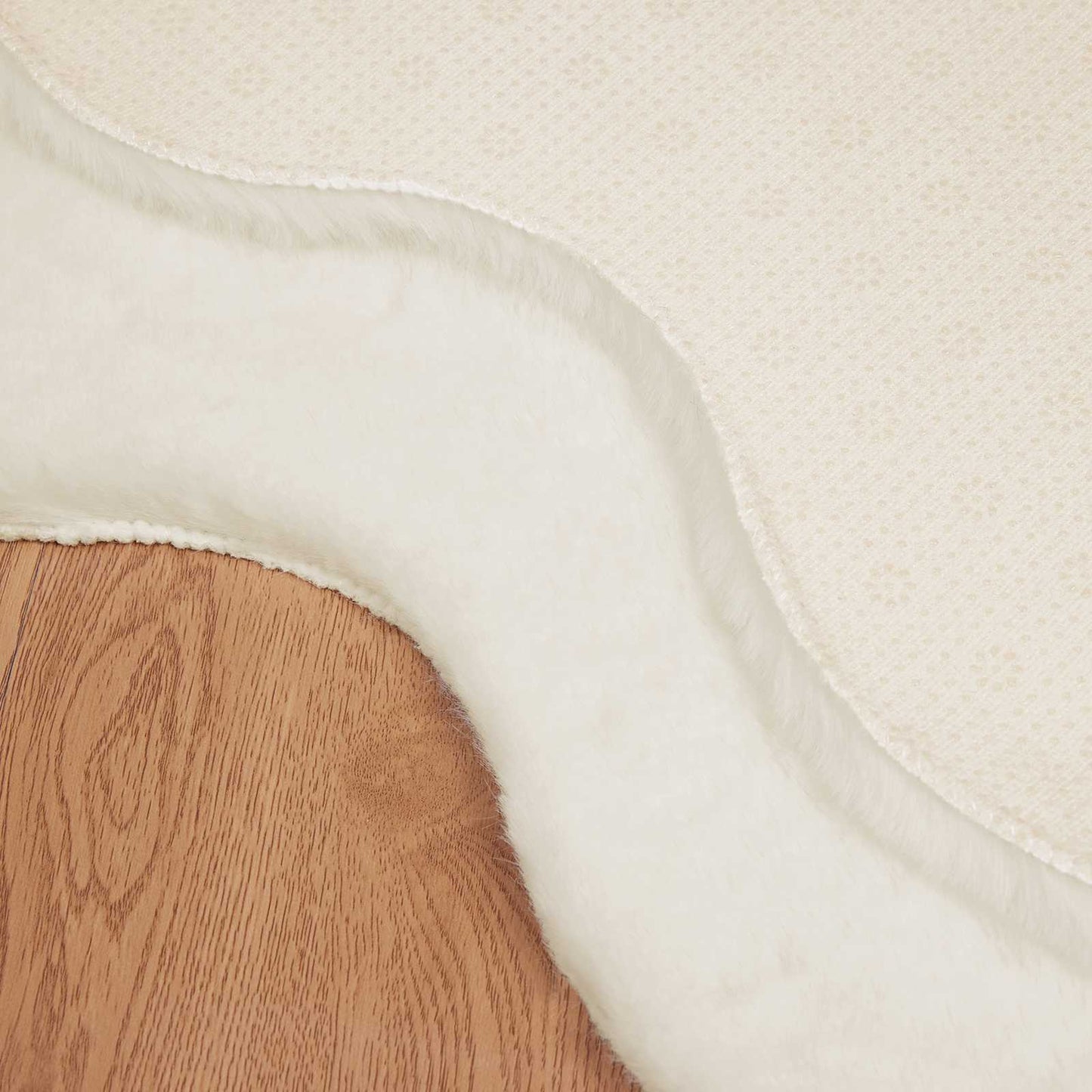 vidaXL Anti-Slip Faux Rabbit Fur Rug OLITE Cream 50 x 80 cm Polyester