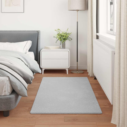 vidaXL Anti-Slip Faux Rabbit Fur Rug OLITE Grey 80 x 150 cm Polyester