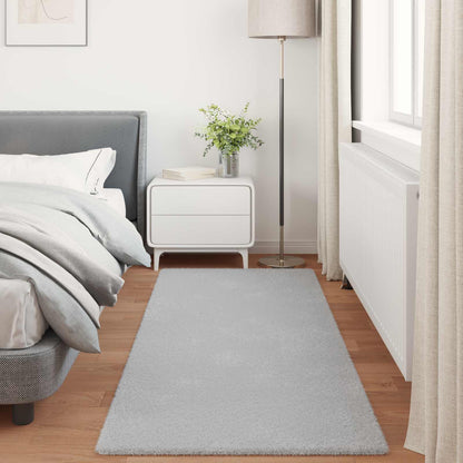vidaXL Anti-Slip Faux Rabbit Fur Rug OLITE Grey 100 x 200 cm Polyester