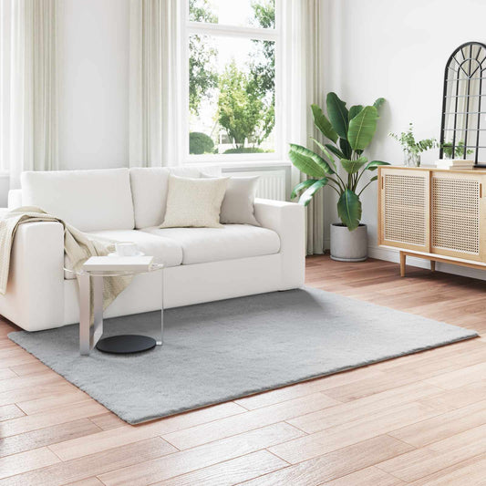 vidaXL Anti-Slip Faux Rabbit Fur Rug OLITE Grey 140 x 200 cm Polyester