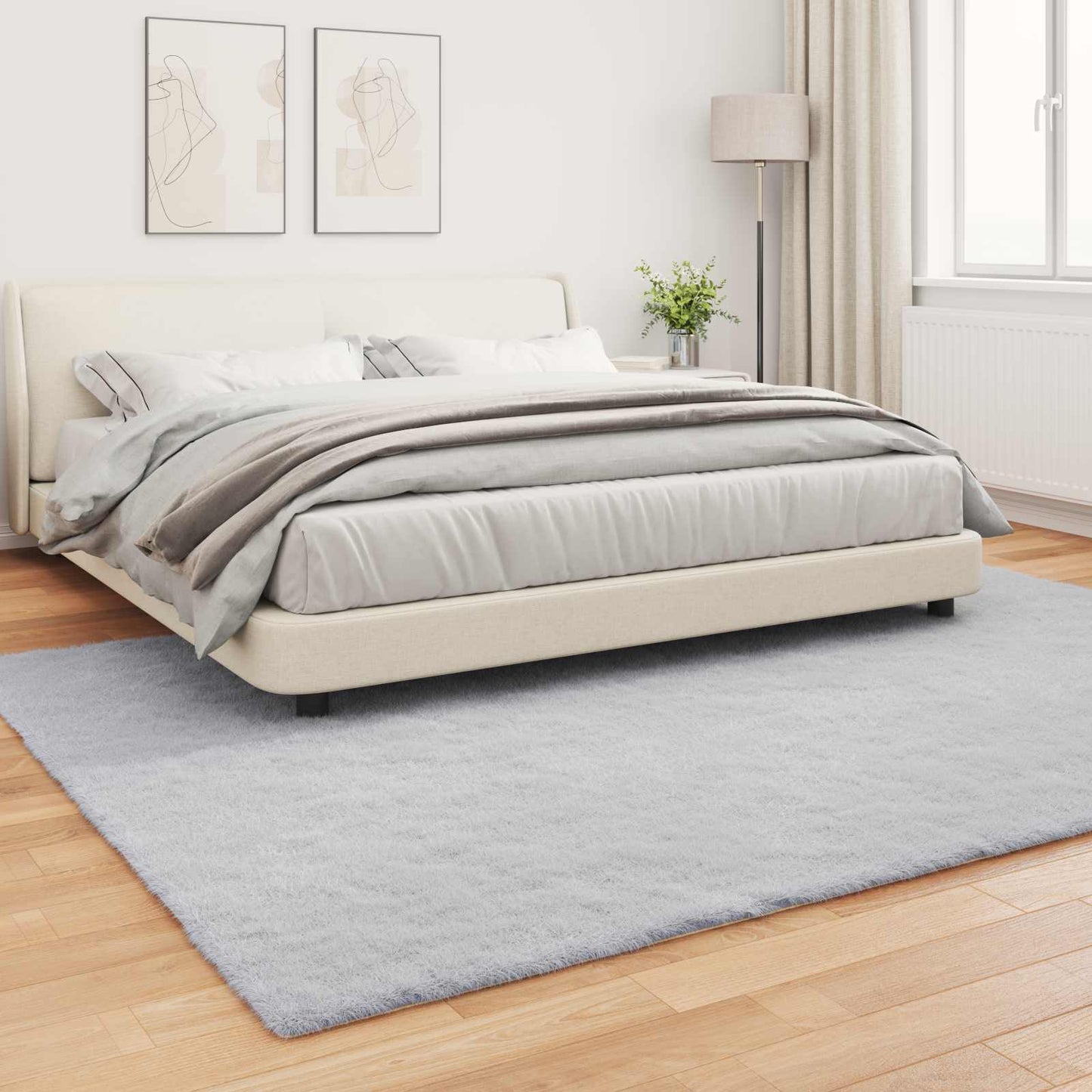 vidaXL Anti-Slip Faux Rabbit Fur Rug OLITE Grey 200 x 280 cm Polyester