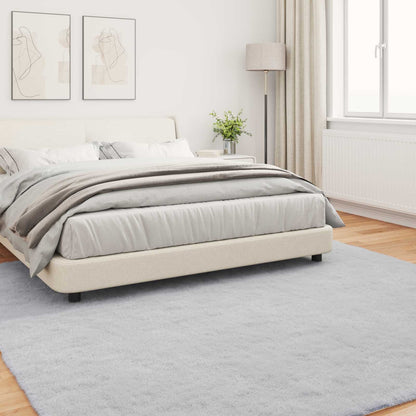 vidaXL Anti-Slip Faux Rabbit Fur Rug OLITE Grey 200 x 200 cm Polyester