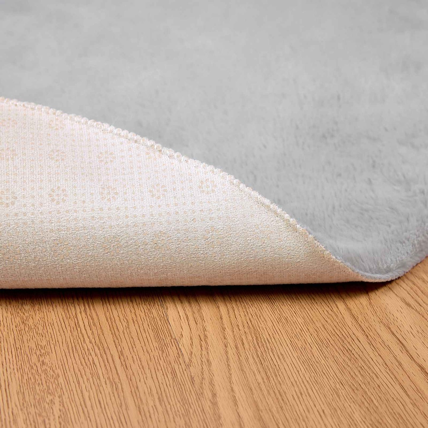 vidaXL Anti-Slip Faux Rabbit Fur Rug OLITE Grey Ø 80 cm Polyester