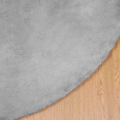 vidaXL Anti-Slip Faux Rabbit Fur Rug OLITE Grey Ø 100 cm Polyester