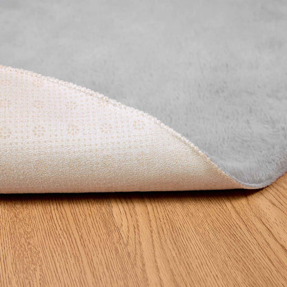 vidaXL Anti-Slip Faux Rabbit Fur Rug OLITE Grey Ø 100 cm Polyester