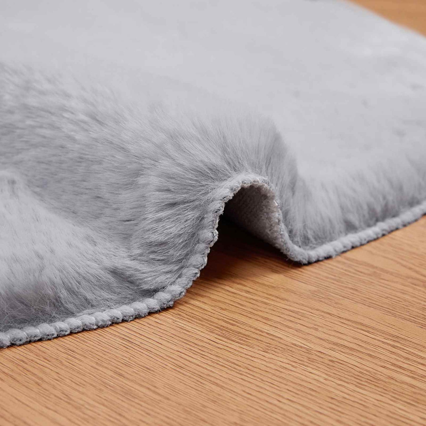 vidaXL Anti-Slip Faux Rabbit Fur Rug OLITE Grey 50 x 80 cm Polyester