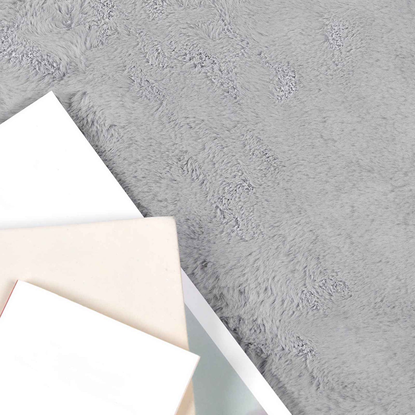 vidaXL Anti-Slip Faux Rabbit Fur Rug OLITE Grey 80 x 120 cm Polyester