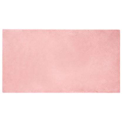 vidaXL Anti-Slip Faux Rabbit Fur Rug OLITE Pink 80 x 150 cm Polyester
