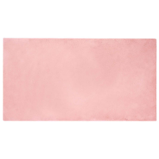 vidaXL Anti-Slip Faux Rabbit Fur Rug OLITE Pink 80 x 150 cm Polyester