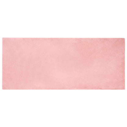 vidaXL Anti-Slip Faux Rabbit Fur Rug OLITE Pink 80 x 200 cm Polyester