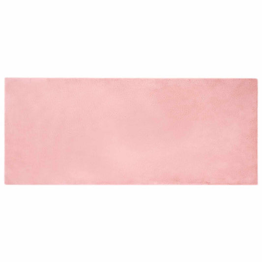 vidaXL Anti-Slip Faux Rabbit Fur Rug OLITE Pink 80 x 200 cm Polyester