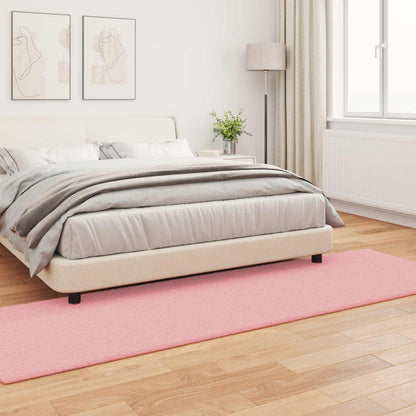 vidaXL Anti-Slip Faux Rabbit Fur Rug OLITE Pink 80 x 250 cm Polyester