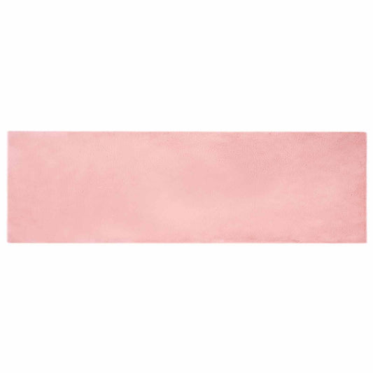 vidaXL Anti-Slip Faux Rabbit Fur Rug OLITE Pink 80 x 250 cm Polyester