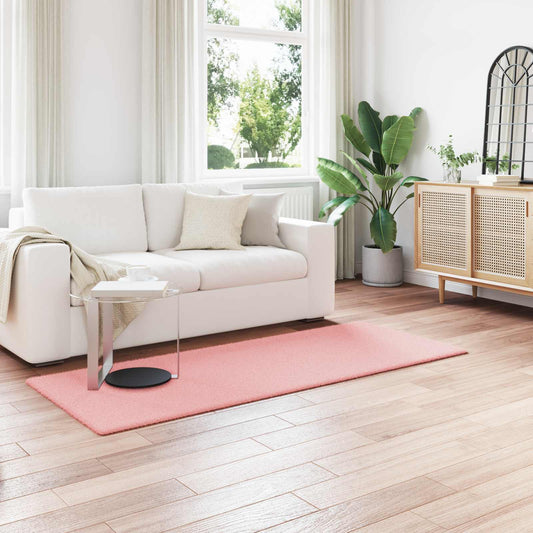 vidaXL Anti-Slip Faux Rabbit Fur Rug OLITE Pink 100 x 200 cm Polyester