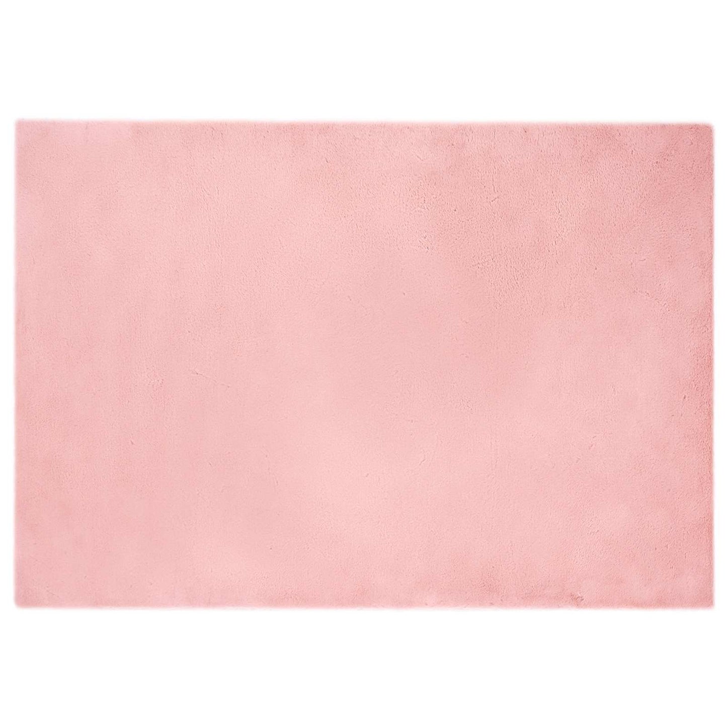 vidaXL Anti-Slip Faux Rabbit Fur Rug OLITE Pink 140 x 200 cm Polyester