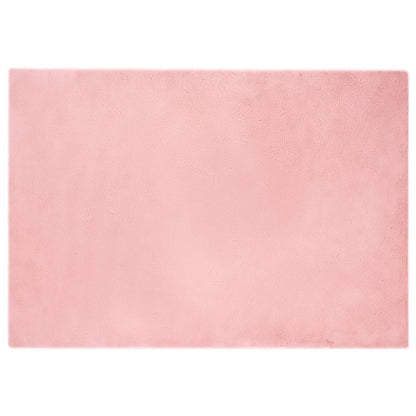 vidaXL Anti-Slip Faux Rabbit Fur Rug OLITE Pink 140 x 200 cm Polyester