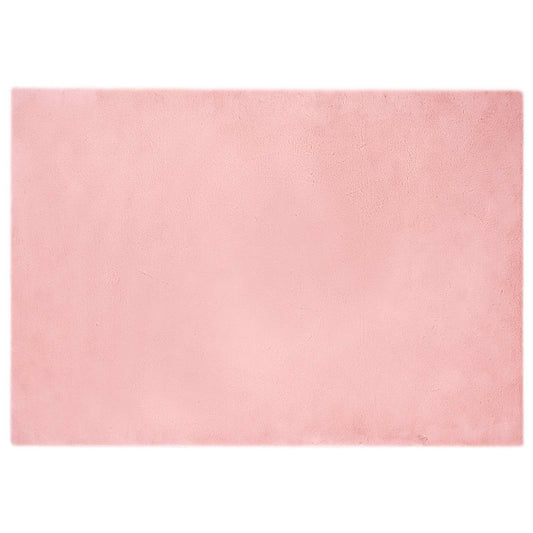 vidaXL Anti-Slip Faux Rabbit Fur Rug OLITE Pink 140 x 200 cm Polyester