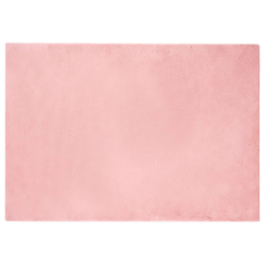 vidaXL Anti-Slip Faux Rabbit Fur Rug OLITE Pink 160 x 230 cm Polyester
