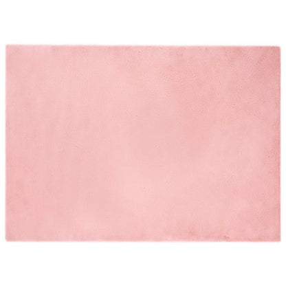 vidaXL Anti-Slip Faux Rabbit Fur Rug OLITE Pink 200 x 280 cm Polyester