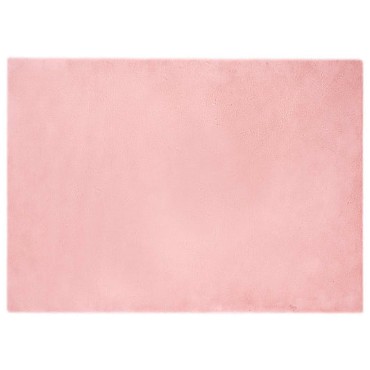 vidaXL Anti-Slip Faux Rabbit Fur Rug OLITE Pink 200 x 280 cm Polyester