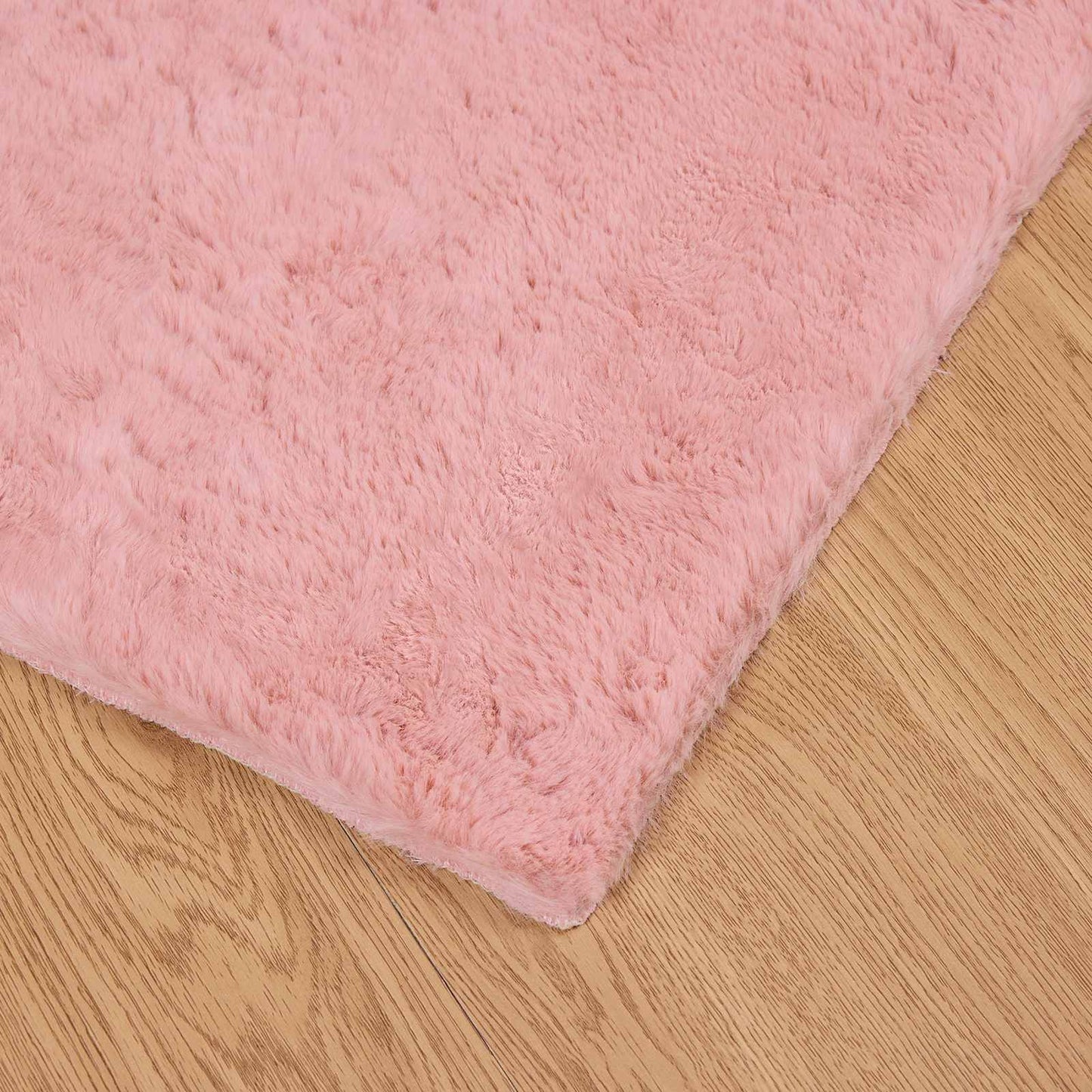 vidaXL Anti-Slip Faux Rabbit Fur Rug OLITE Pink 240 x 340 cm Polyester