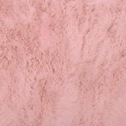vidaXL Anti-Slip Faux Rabbit Fur Rug OLITE Pink 120 x 120 cm Polyester