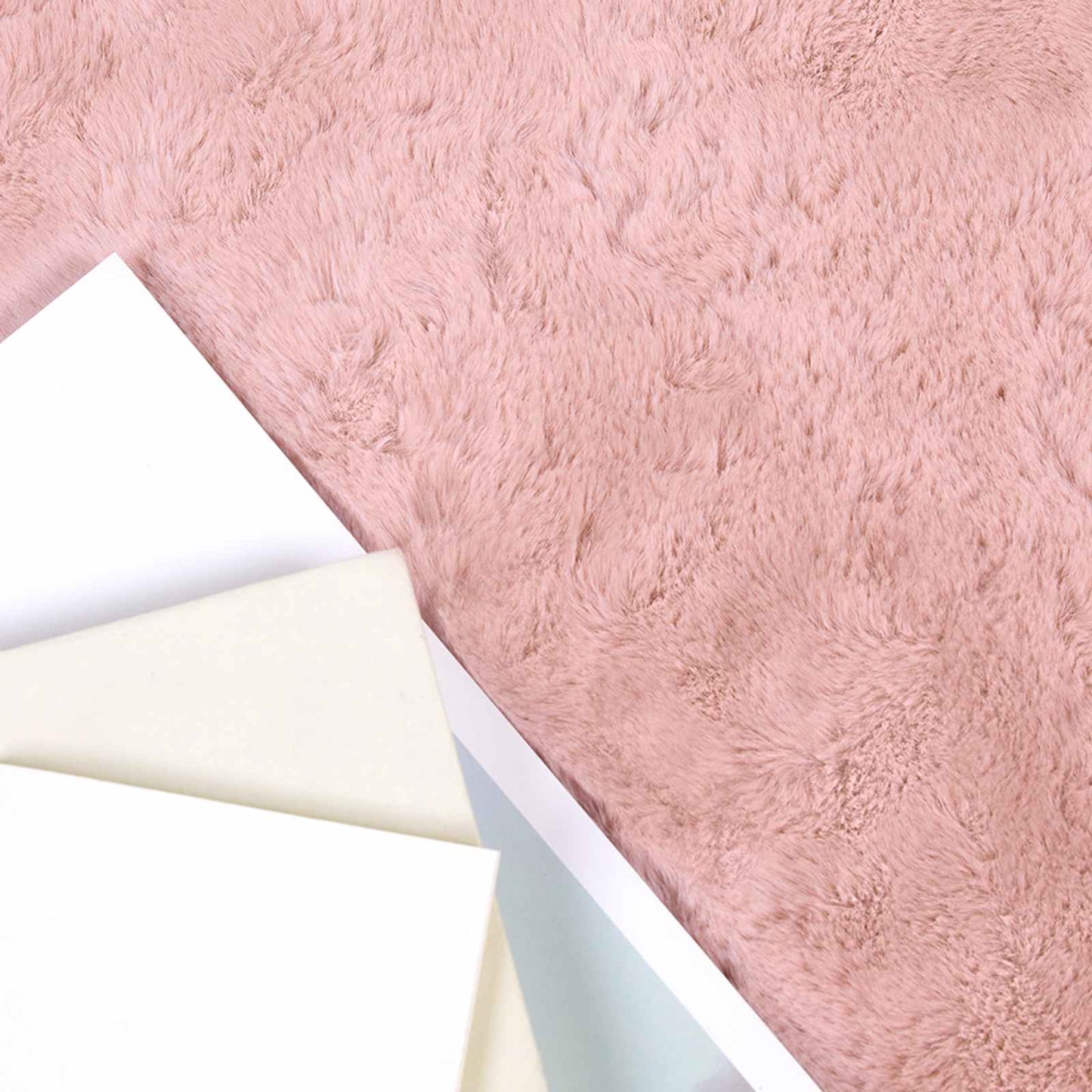 vidaXL Anti-Slip Faux Rabbit Fur Rug OLITE Pink 120 x 120 cm Polyester