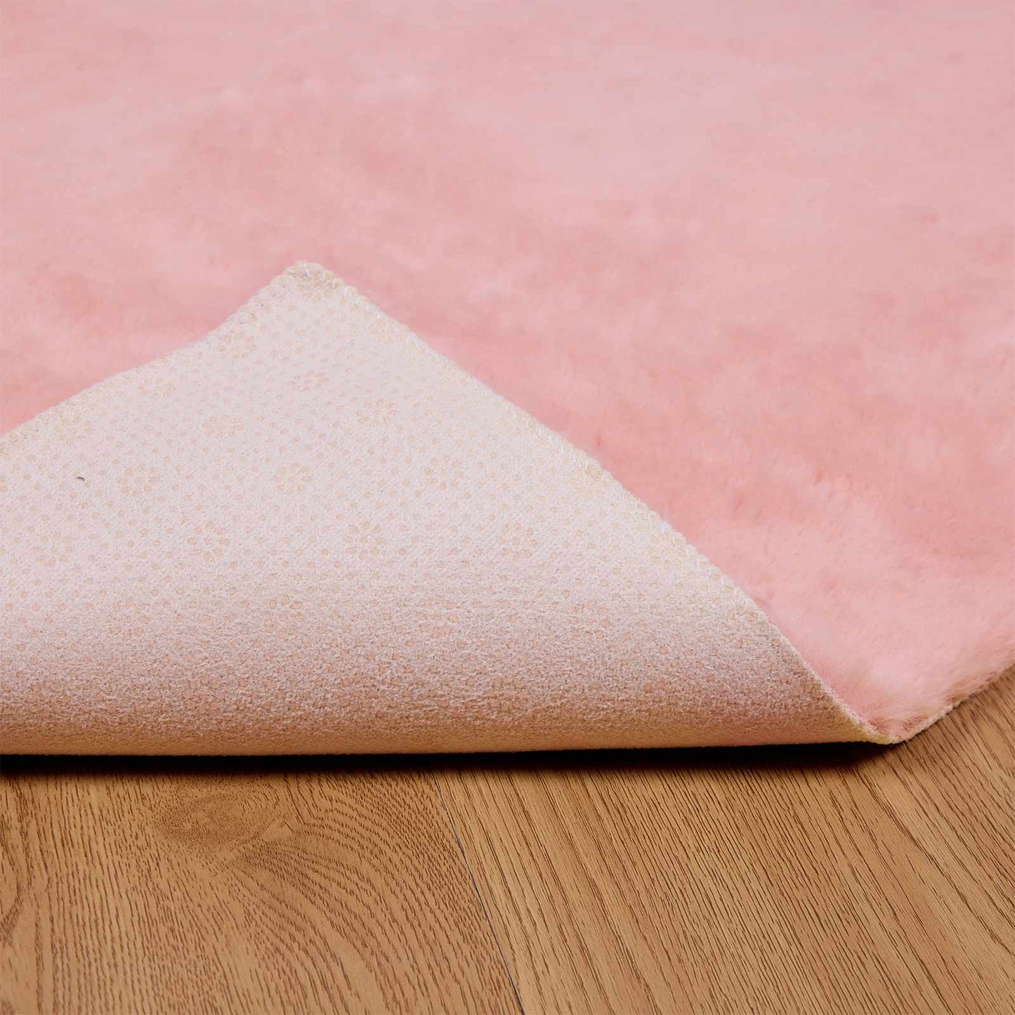vidaXL Anti-Slip Faux Rabbit Fur Rug OLITE Pink 160 x 160 cm Polyester