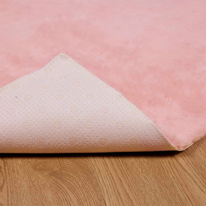 vidaXL Anti-Slip Faux Rabbit Fur Rug OLITE Pink 160 x 160 cm Polyester