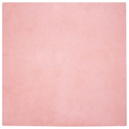 vidaXL Anti-Slip Faux Rabbit Fur Rug OLITE Pink 160 x 160 cm Polyester