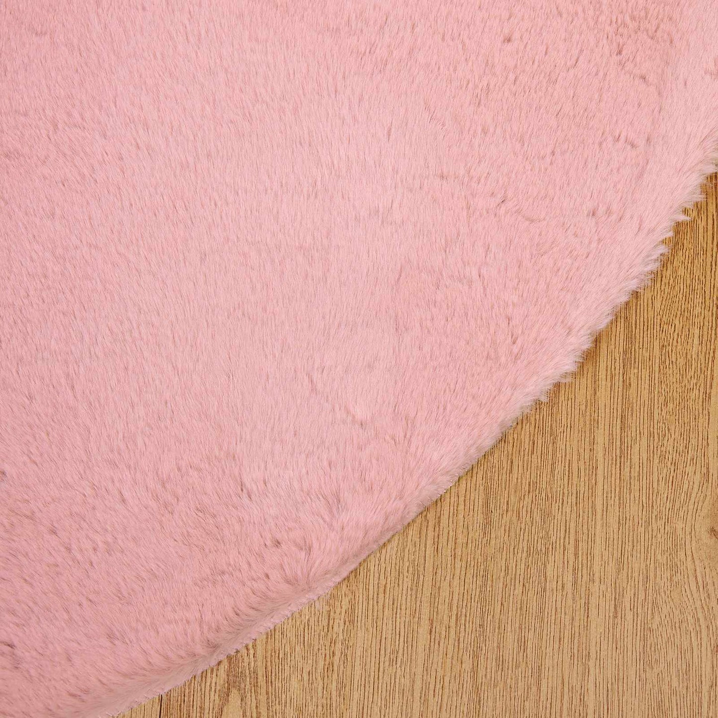 vidaXL Anti-Slip Faux Rabbit Fur Rug OLITE Pink Ø 200 cm Polyester