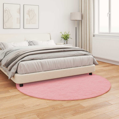 vidaXL Anti-Slip Faux Rabbit Fur Rug OLITE Pink Ø 200 cm Polyester