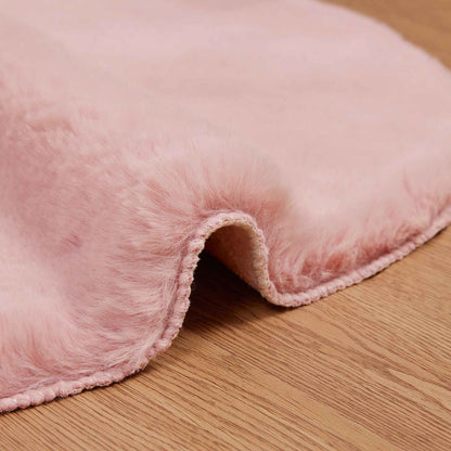 vidaXL Anti-Slip Faux Rabbit Fur Rug OLITE Pink 60 x 90 cm Polyester