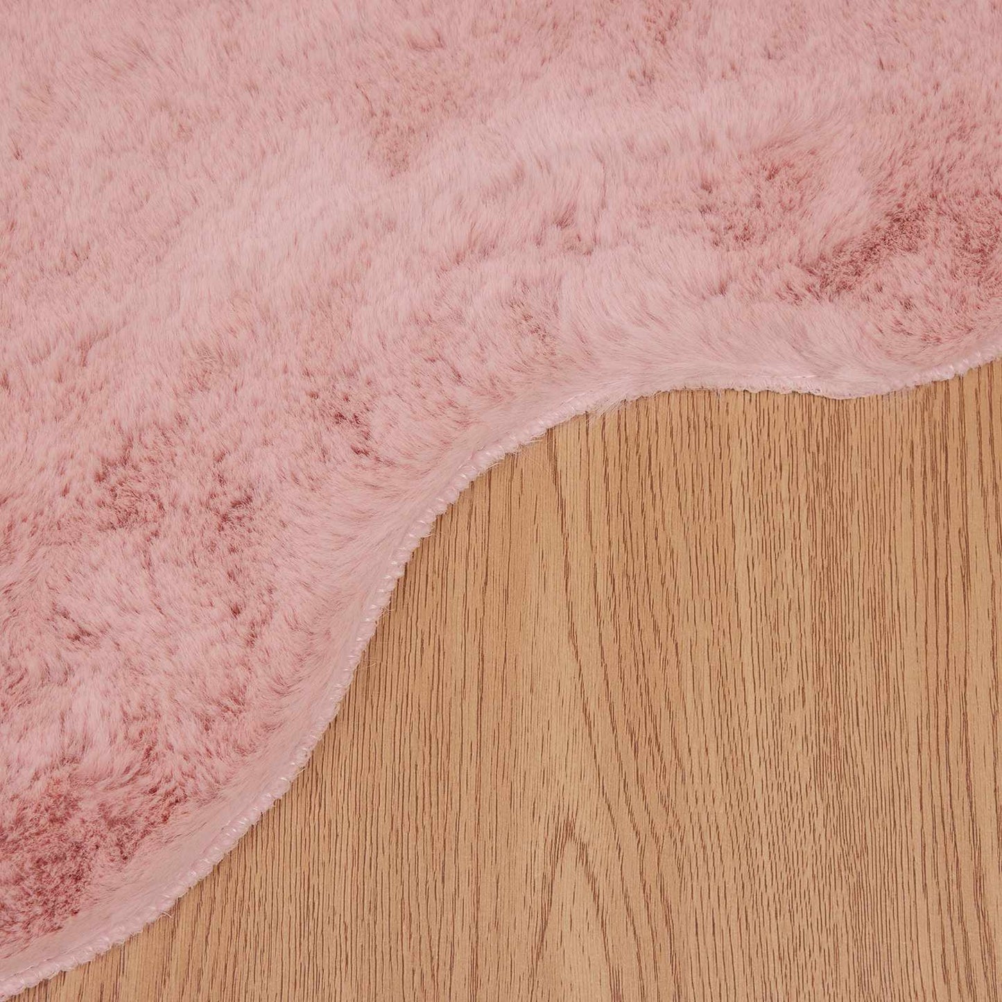 vidaXL Anti-Slip Faux Rabbit Fur Rug OLITE Pink 60 x 90 cm Polyester