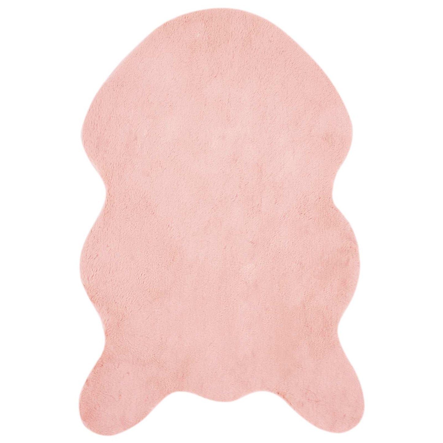 vidaXL Anti-Slip Faux Rabbit Fur Rug OLITE Pink 60 x 90 cm Polyester