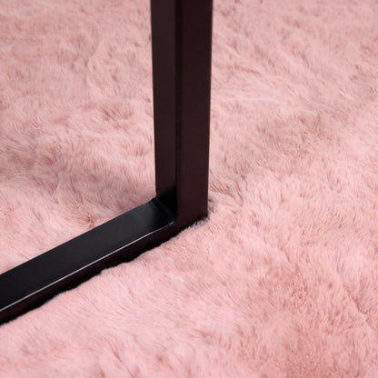 vidaXL Anti-Slip Faux Rabbit Fur Rug OLITE Pink 80 x 120 cm Polyester