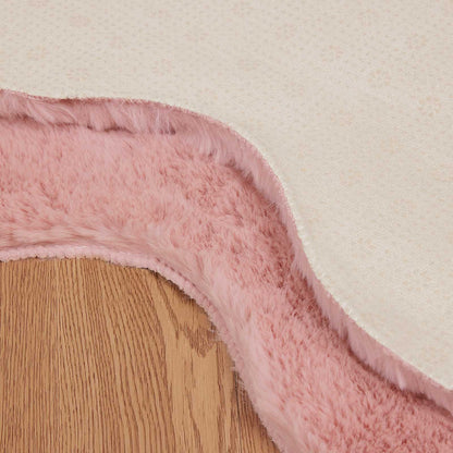 vidaXL Anti-Slip Faux Rabbit Fur Rug OLITE Pink 80 x 120 cm Polyester
