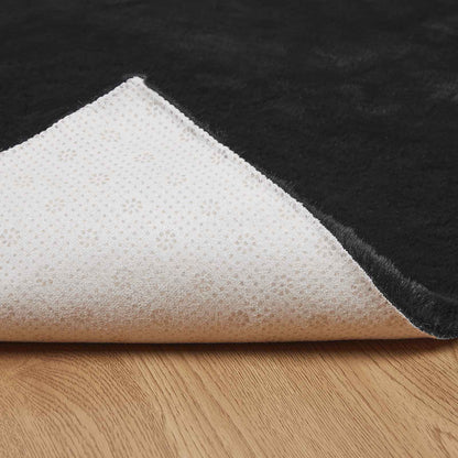 vidaXL Anti-Slip Faux Rabbit Fur Rug OLITE Black 60 x 110 cm Polyester